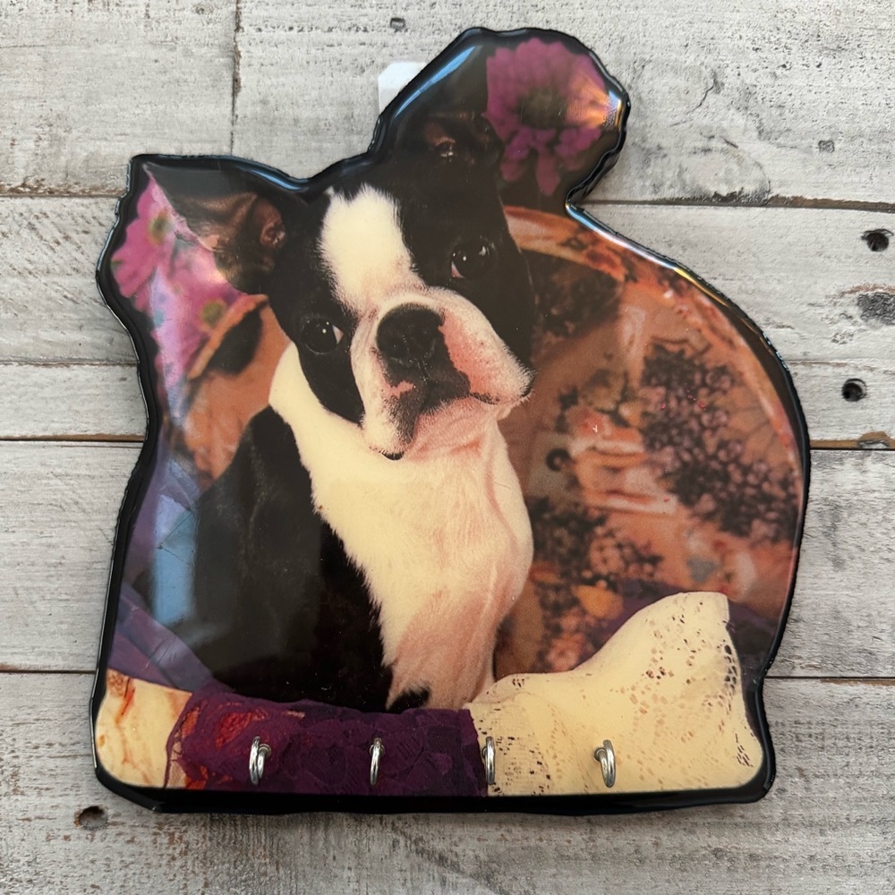 Decorative Boston Terrier Wall Key Hook - Picture 1 of 4